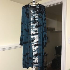 Tie dye duster sweater